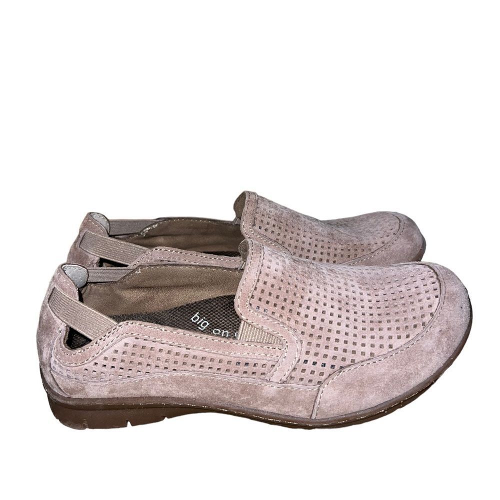 B.O.C. Tan suede slip‎ on shoes size 7